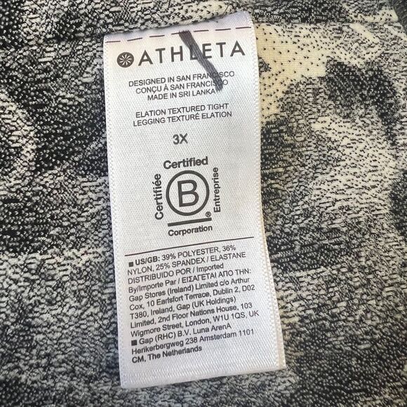 Athleta Elation Textured Tight Chakra Floral Black Seasalt Gray Plus 3X NWOT - Picture 4 of 5